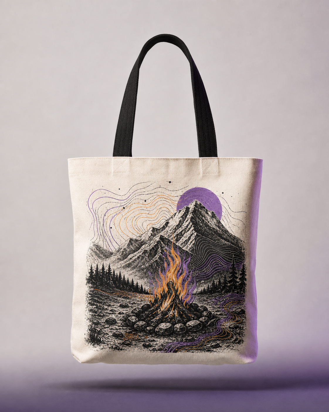 Camp More Canvas Tote product mockup